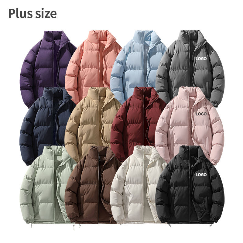 Oversized Plus size Winter Puff Thick Warm Men's Custom Logo Bubble Clothes Men Puffer Jacket