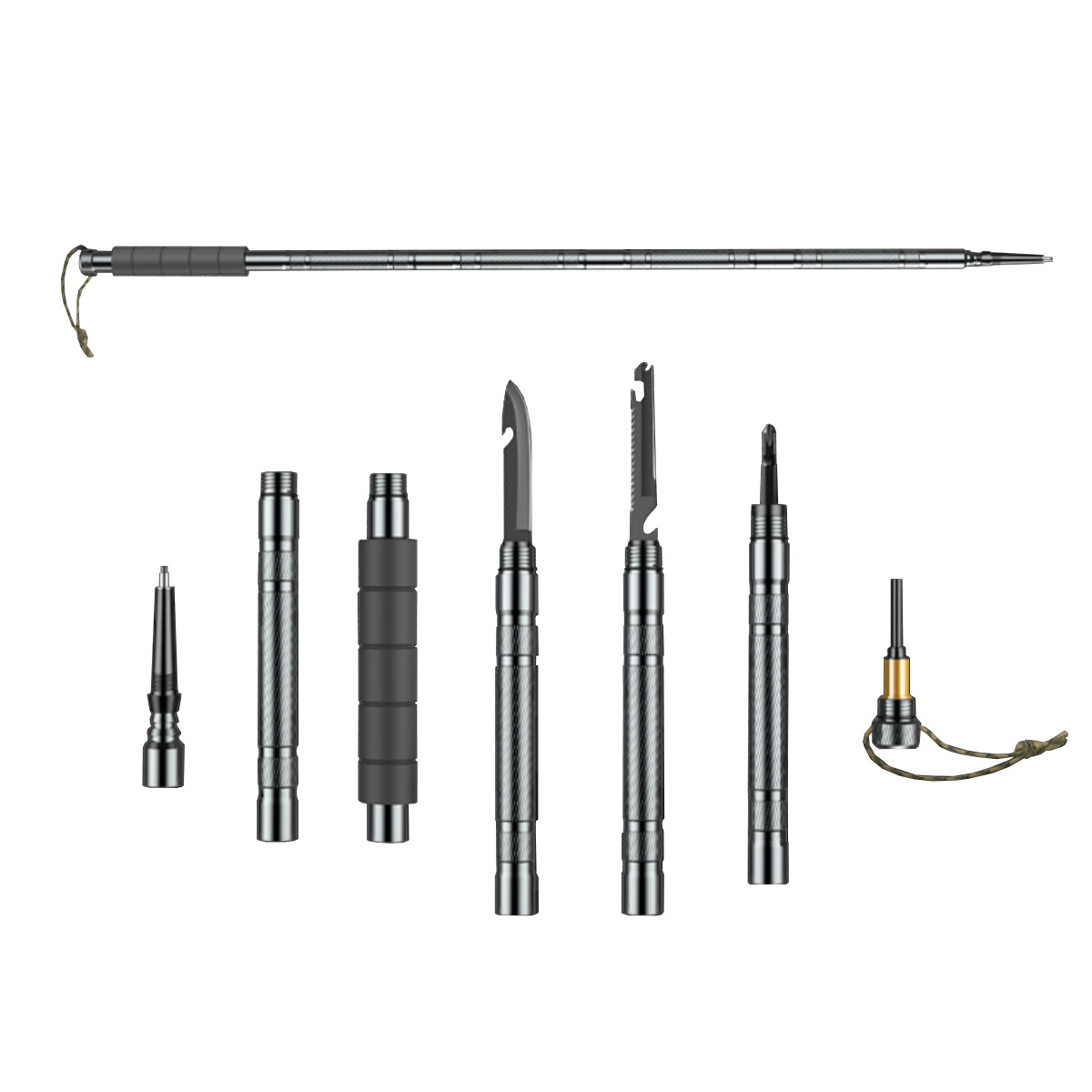 2021 Hot sale outdoor multifunctional tactical mountain trekking poles ultralight