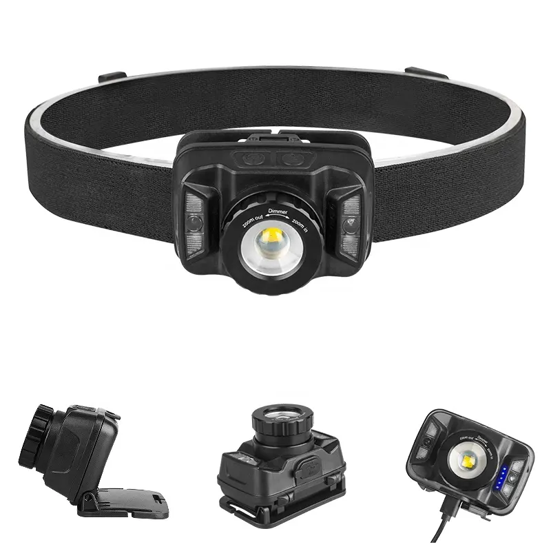Hot product 3 mode 260lm long lasting USB rechargeable waterproof LED headlamp with power display