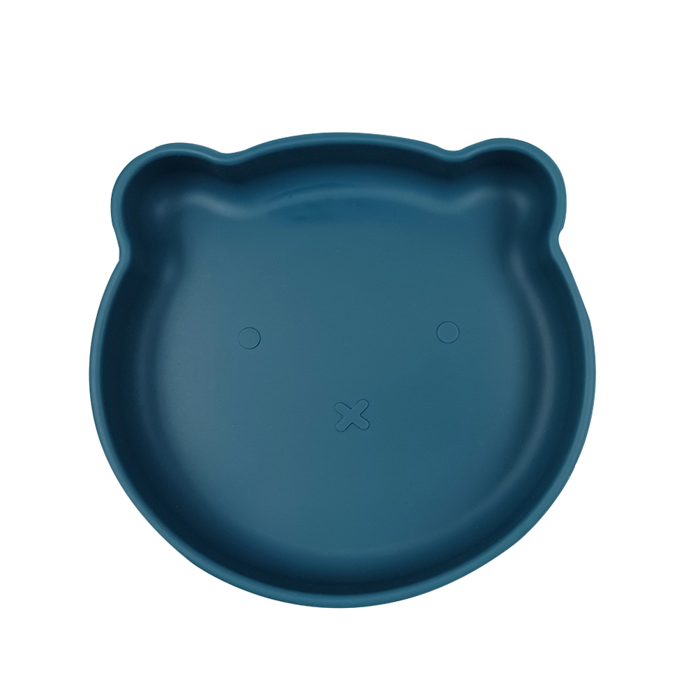 Hot Selling personalized Silicone Baby Feeding Set Waterproof Safety Silicone Baby Bibs Easily Cleaned Silicone Bear Plate