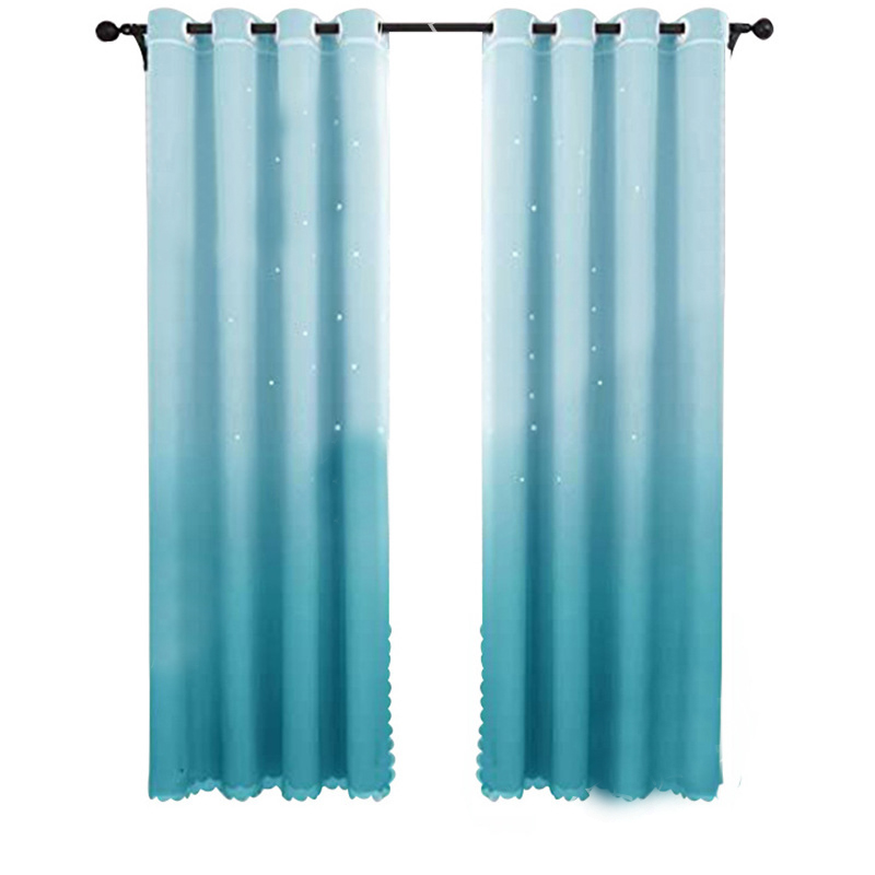 i home Hot Sale High Quality Ready Made Polyester Pink Gradient Living Room Window Curtains Blackout