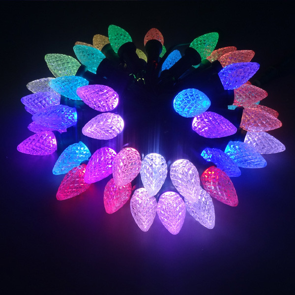 Наружные водонепроницаемые WS2811 адресуемые DC12V F8RGB C9 светодиодные пиксельные рождественские гирлянды
