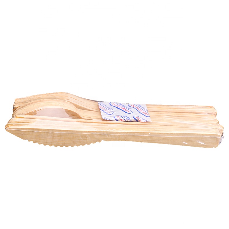 Large Capacity cucharas desechables biodegradables wooden sendok set spoon cutlery set