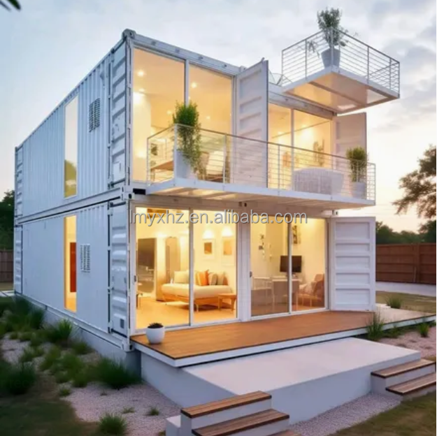 Fast Build Prefab Customized Design Luxury Three Bedrooms Eco-friendly Sandwich Panel Detachable Container House For Villa