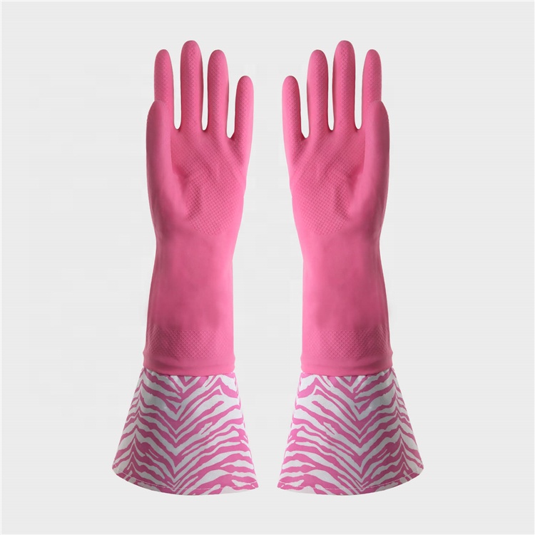 China Factory Rubber Long Cuff Working Hand Gloves Washing Dishes