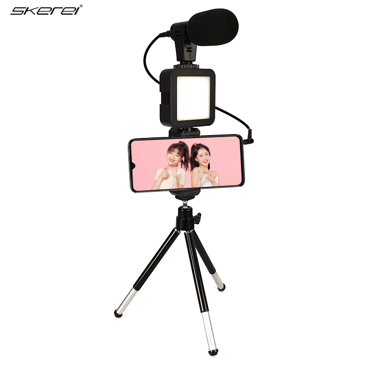 SKEREI Vlogging Kit микрофон для камеры со светом и держателем телефона