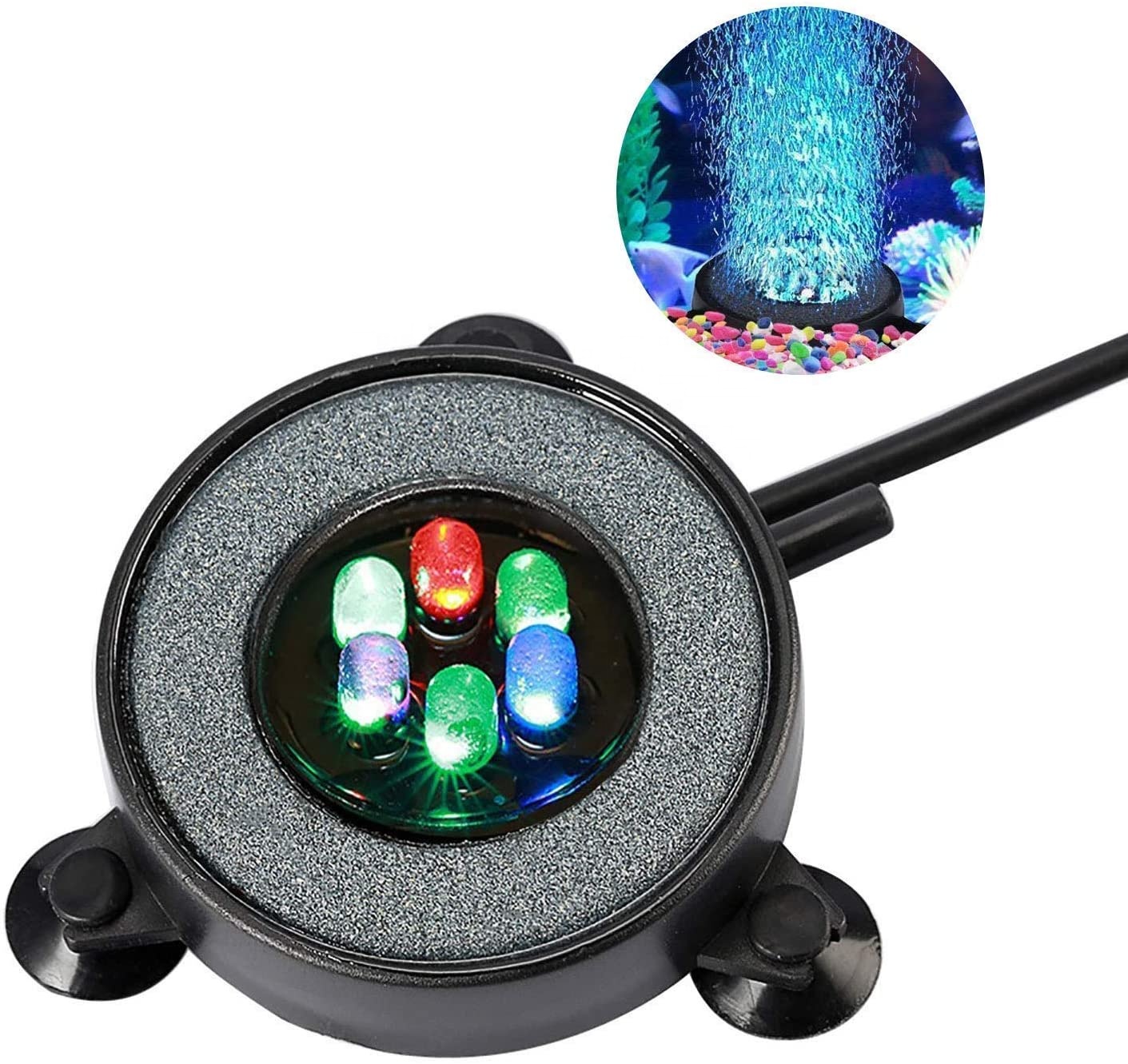 Аквариум Bubble Light LEDGLE 6 LED круглый аквариум Воздушный барботер аквариум свет с авто 24 меняющими цвет светодиодами
