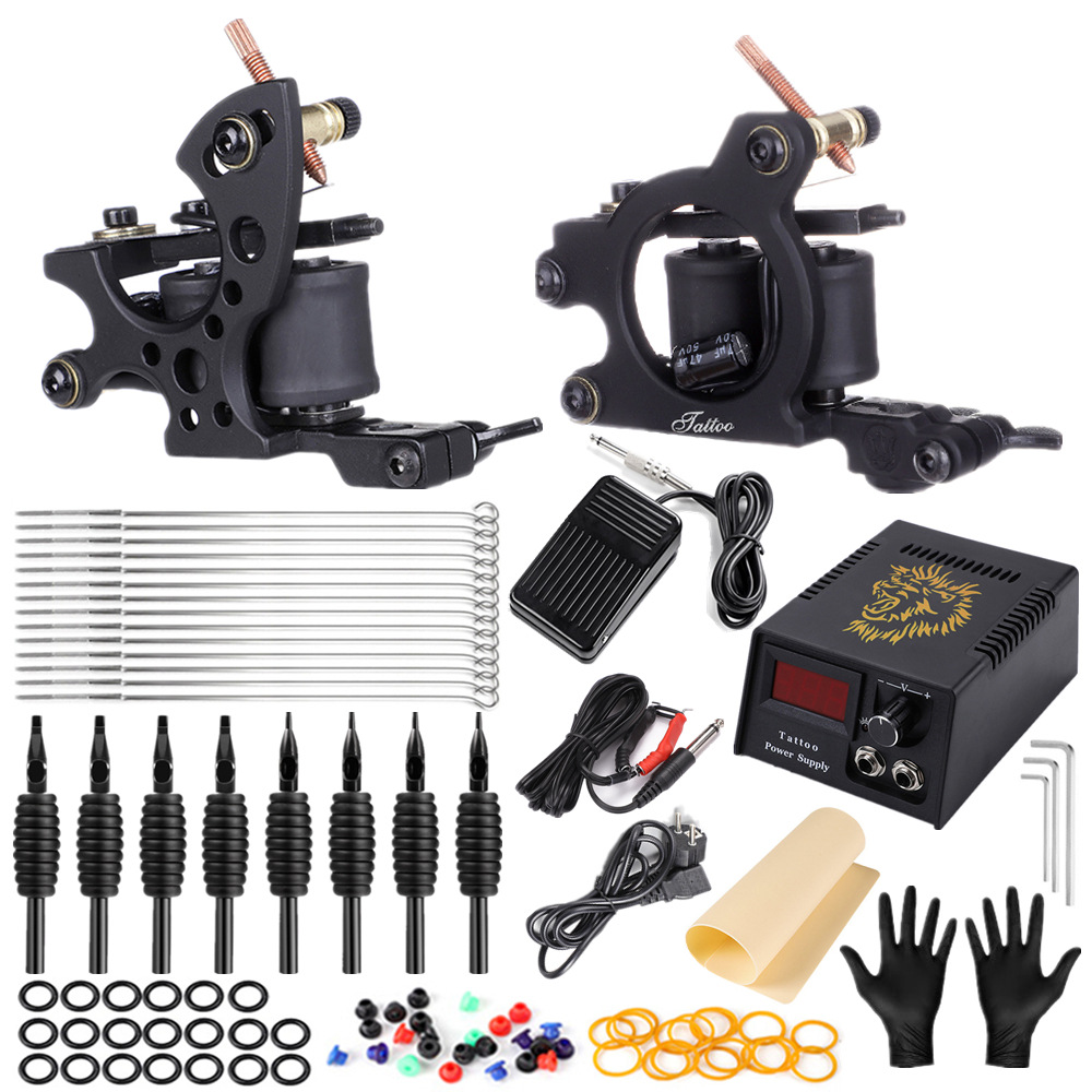New arrive Hot Sell Professional Tattoo Gun Set with two coil machine permanent makeup machine kits Tattoo Machine gun Kit