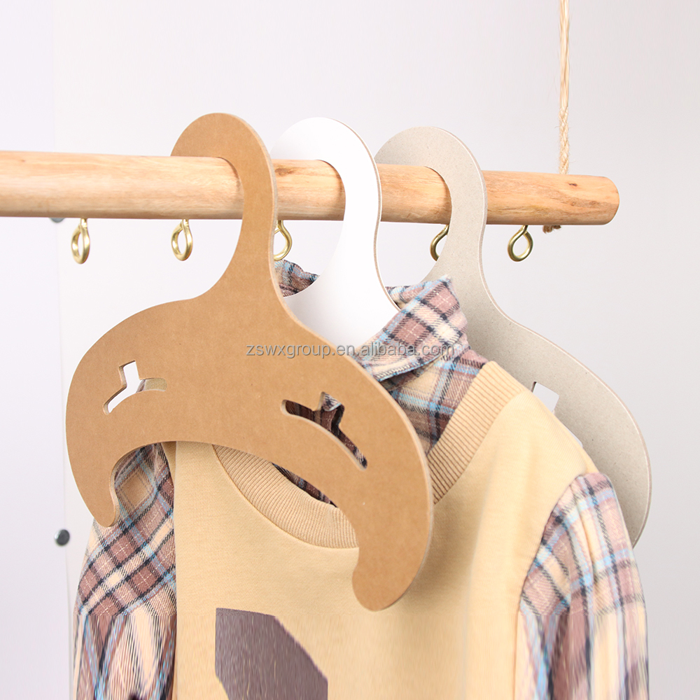 Eco Friendly Recycle Children's Garment Store Small Display Cardboard Paper Hanger Kids Shirt clothes Hangers Custom