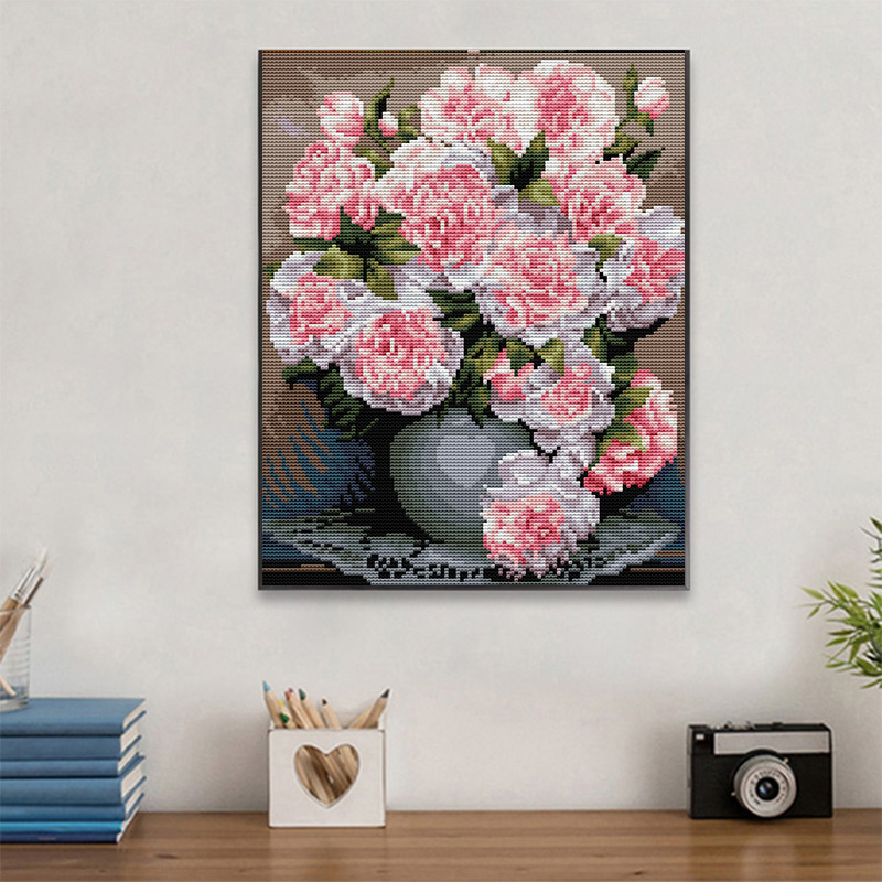 flower pattern diy chinese cross stitch kit hand embroidery kits 30*40CM