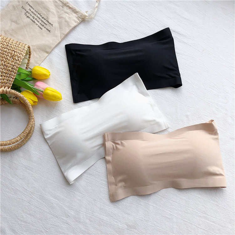 New One Piece Seamless Tube Tops Women Invisible Bra Intimates Strapless Bustier Bandeau Breathable Wrapped Chest Underwear
