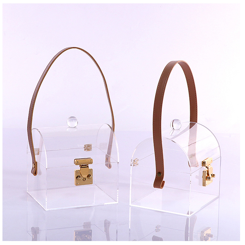 Multifunctional acrylic box bag high quality Fashionable decoration acrylic handbag for evening party