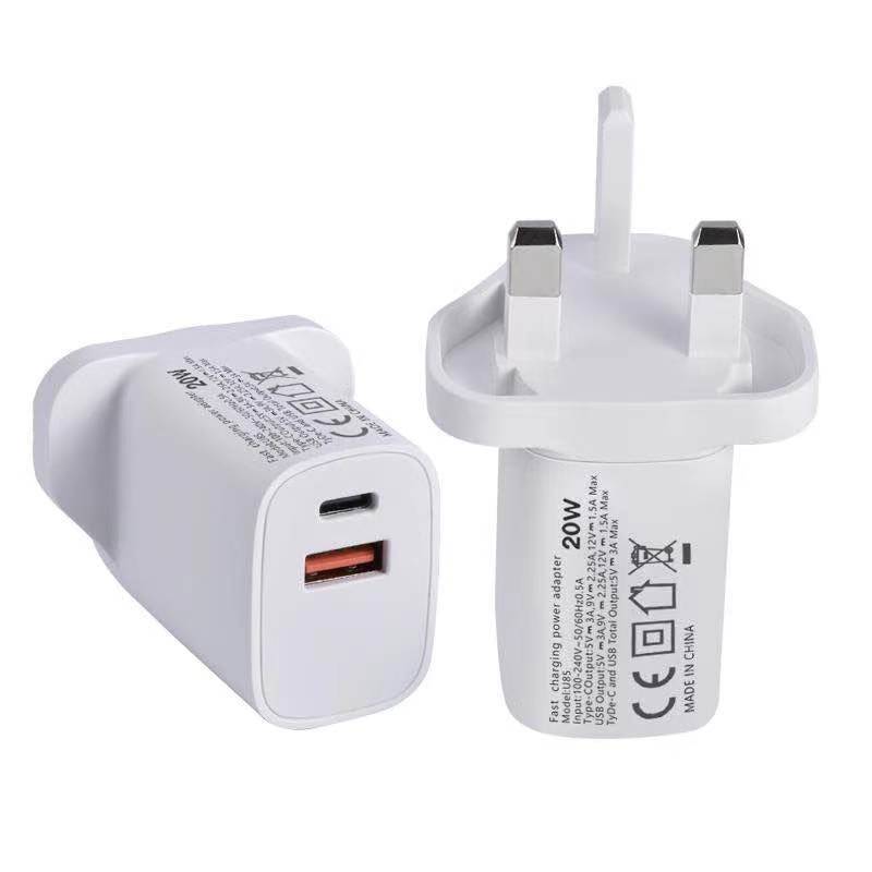 Оптовая продажа spot PD 20 Вт Супер зарядка двойной порт USB настенное зарядное устройство Тип C Быстрая зарядка QC 3,0 USB C PD настенное зарядное устройство