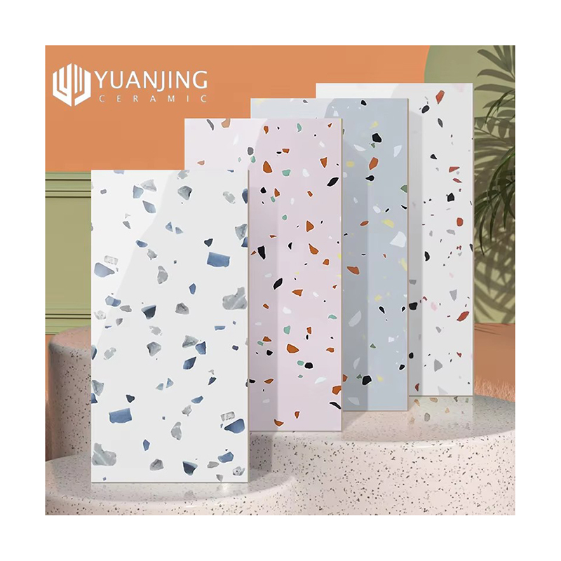 Bright Colored Terrazzo Tiles Full Polished Glazed Ceramic Tiles 300x600mm Kitchen Toilet Simple Bathroom Wall Tiles Non-slip
