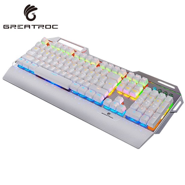 Great Roc factory price mechanical keyboard 104 keys RGB anti-ghosting backlit wired gaming keyboard for laptop gamer keyboard