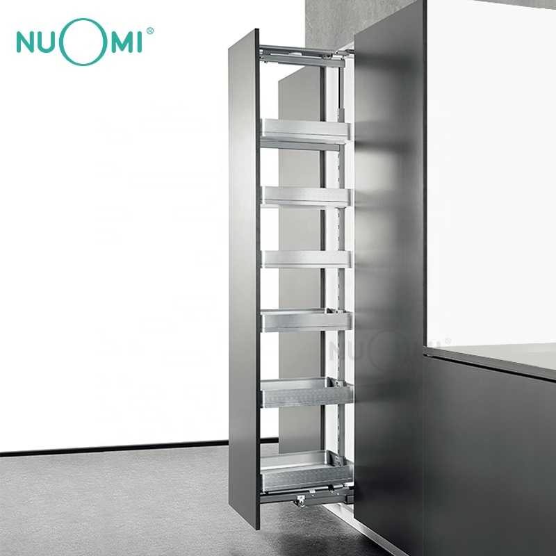 Корзина из алюминиевого сплава NUOMI ALPHA series, мягкий закрывающийся вращающийся высокий блок, выдвижной буфетный органайзер, Кухонное хранение