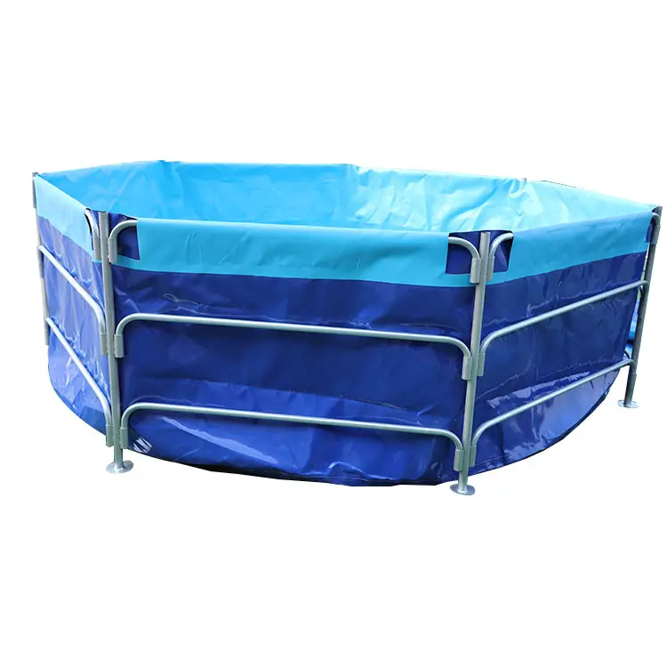 China agricultural equipment movable tarpaulin round water bladder tank with stainless steel frame