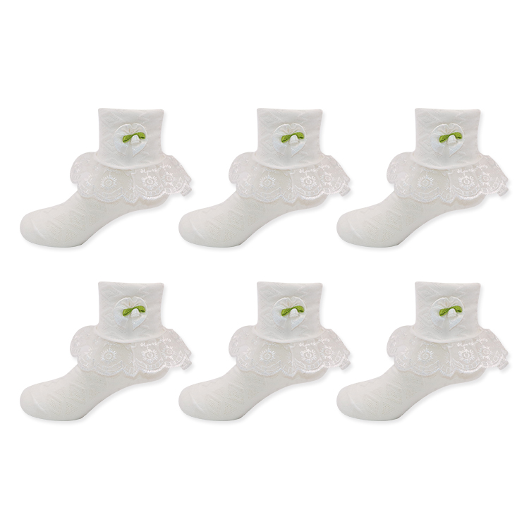 Summer baby girl thin glitter socks with white sheer lace bow for kids