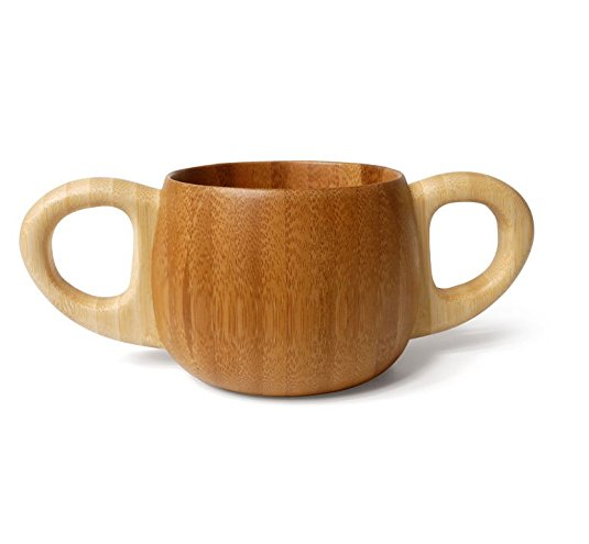Bamboo baby 2 handles drinking training cup