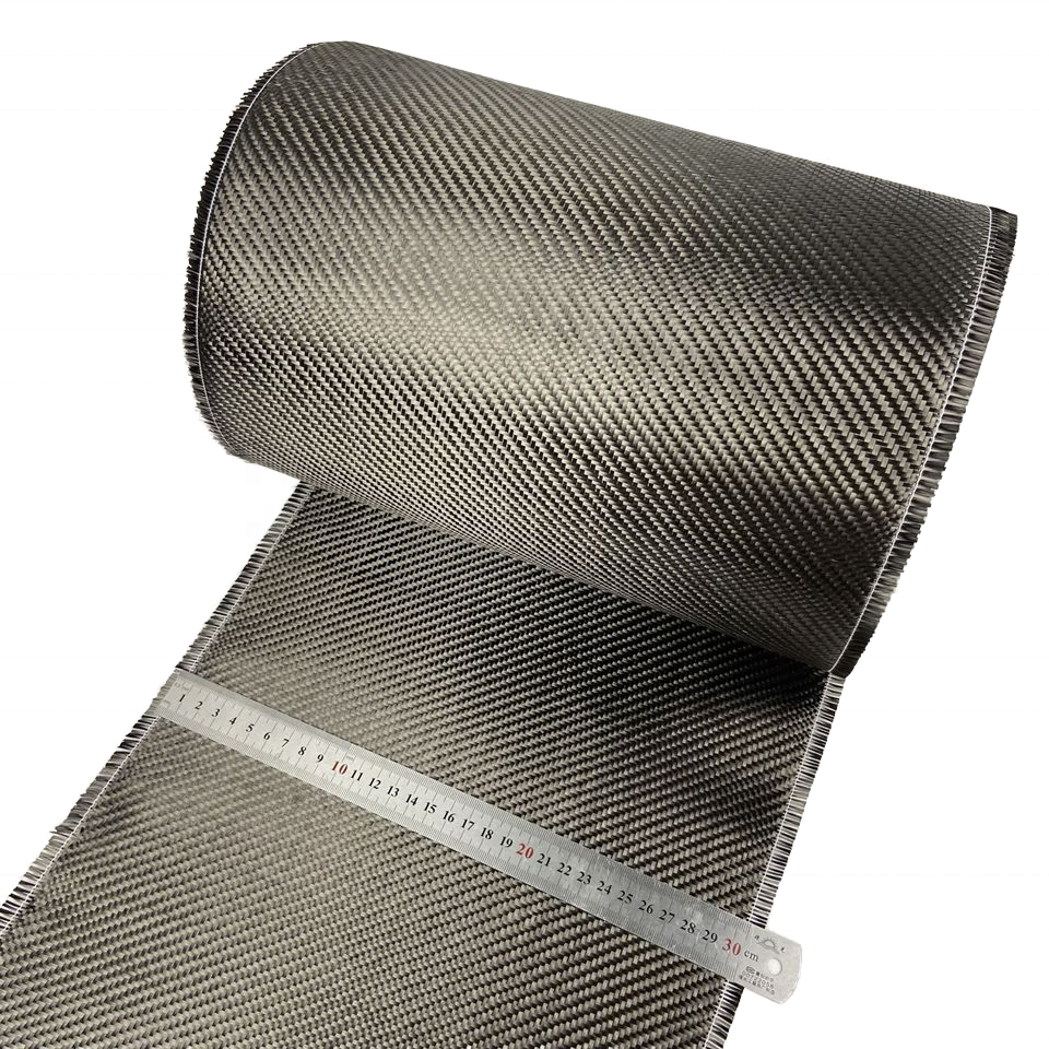 Twill Weave 3K 220g 12 inches 30cm Wide Unfinished Edge Carbon Fiber Tape Carbon Fiber Fabric Roll for Structural Reinforcement
