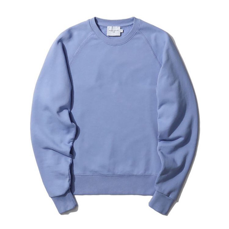Round neck sweatshirt custom blank custom women's knitted sweatshirt 100% organic cotton fleece