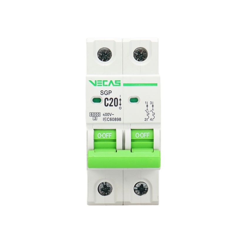 Миниатюрный автоматический выключатель VECAS SGP 2P Series MCB, 6 Ампер-63 ампер 1 2 3 4 1P 2P 3P 4P, 2 года, MINI Mob Breaking High 230/400 В, зеленый