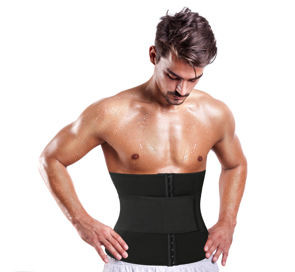 Mens Neoprene Waist Trainer Sauna Sweat Slimming Body Shaper Weight Loss Belly Corsets Burner Workout Trimmer Corset Belt