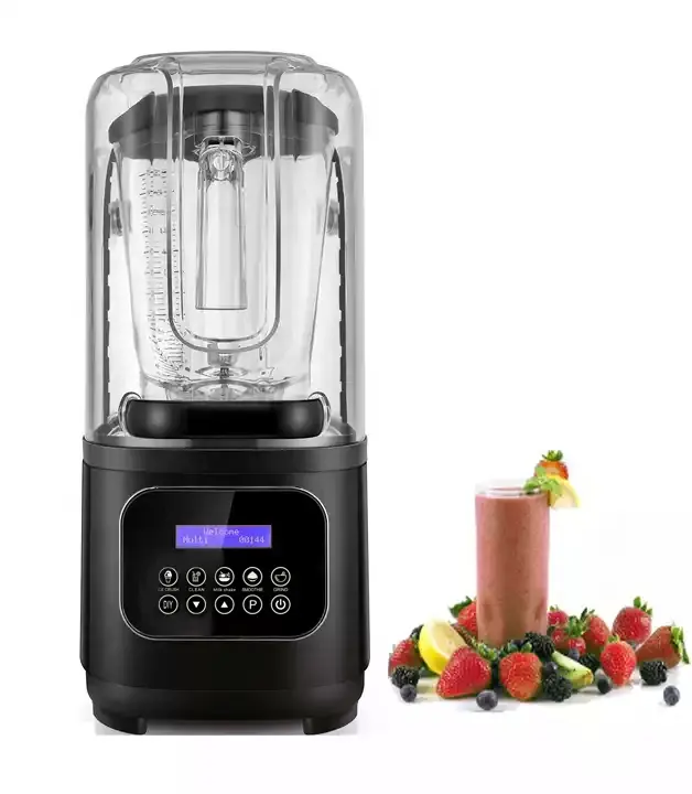 Heavy duty unbreakable silent commercial blender with sound cover enclosure