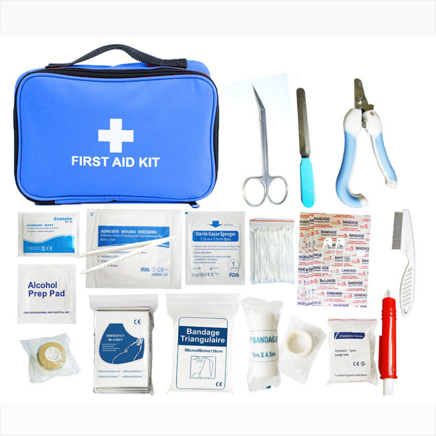 Wholesale Emergency Medical Supplies Compact Cat Pet Safety Box Pet Dog Medical First Aid Kit Waterproof Dog First Aid Bag