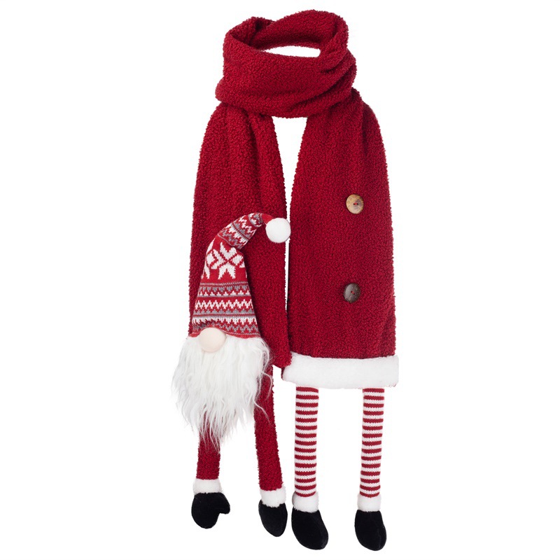 2021 Winter Scarf New Christmas Gift Nordic Faceless Santa Claus Scarf Christmas decorations