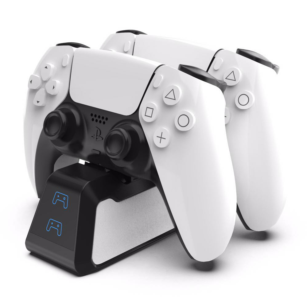 PS5 зарядное устройство контроллера, Laudtec двойной контроллер зарядки док-станция светодиодный индикатор быстрой зарядки для Sony Playstation 5/