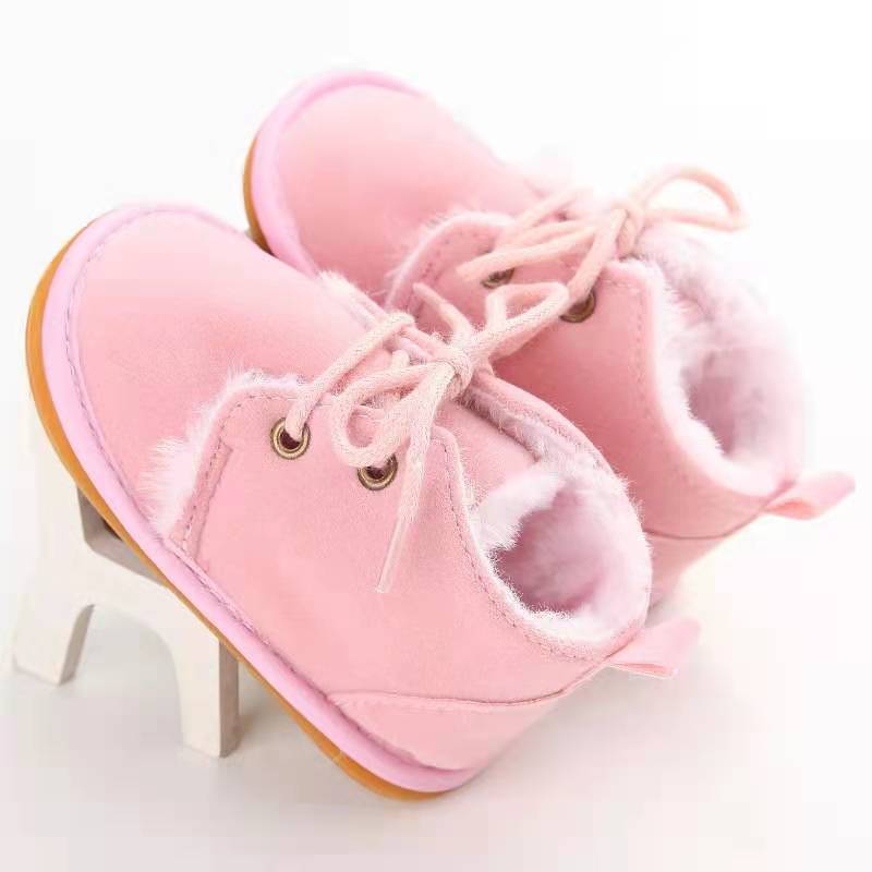 Lining Rubber Sole Anti-Slip Newborn Prewalker Boots Warm Winter Snow Shoes Infant Baby Booties Fur