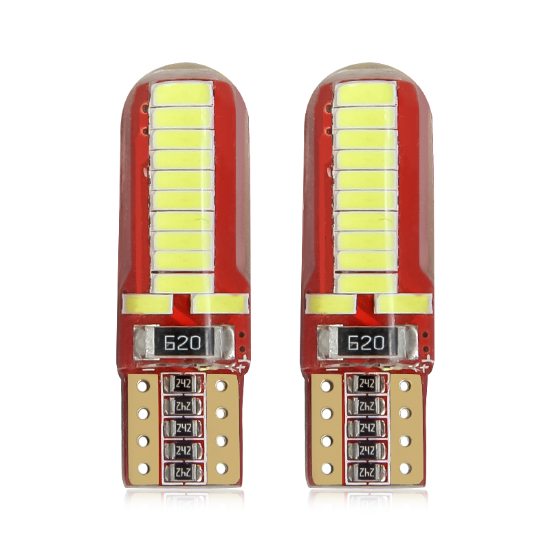 Оптовая продажа w5w LED T10 4014 24SMD автомобильная светодиодная лампа силиконовая Canbus T10 светодиодная автомобильная лампа для автомобильных аксессуаров