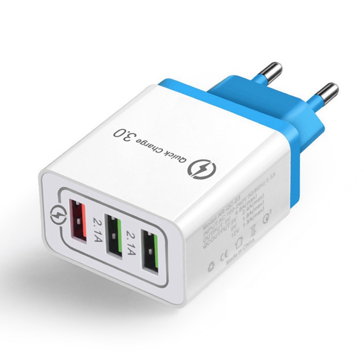 Быстрая зарядка QC3.0 EU US Plug 5V 2.4A 3USB Сетевое зарядное устройство для сотового телефона адаптер питания