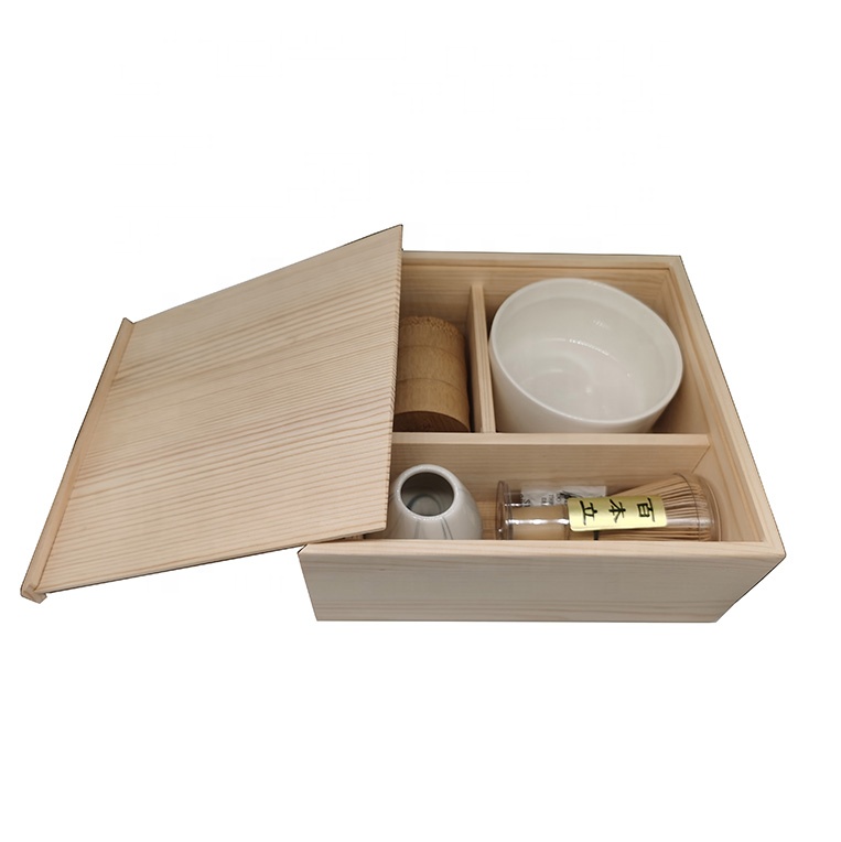 Factory wholesale OEM / ODM matcha tea set Wood Box Japanese Tea Ceremony Essential Matcha Chawan Chasen Matcha Kit