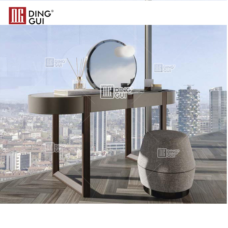 Modern popular design bedroom dressing table with mirror and LED light