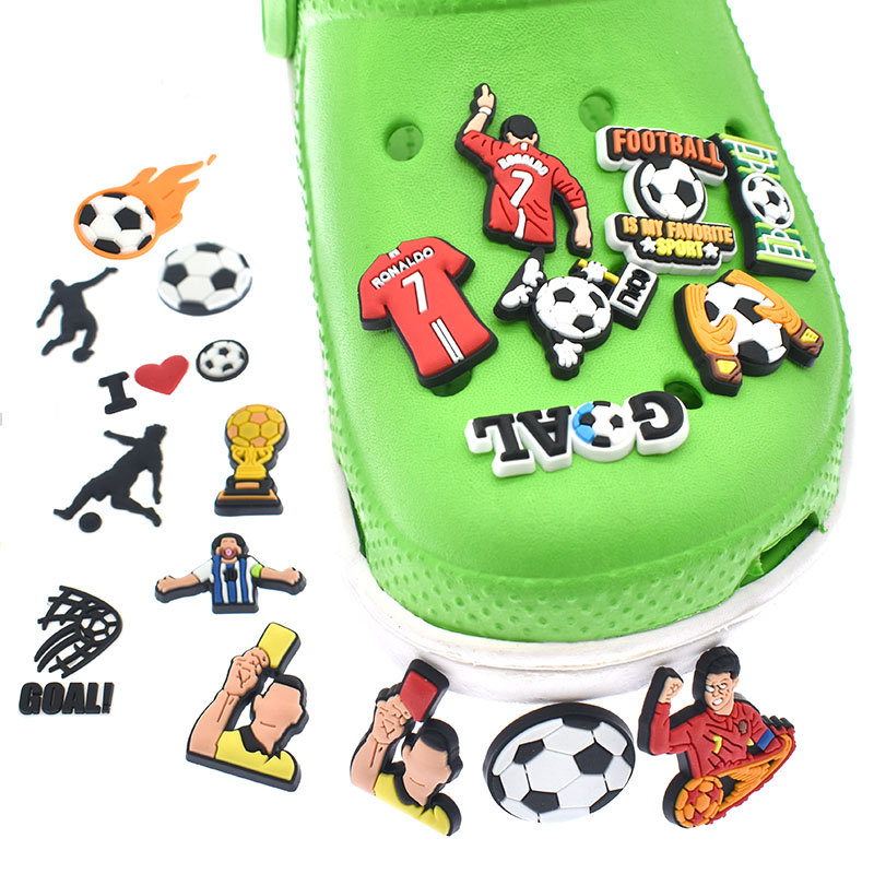 Новинка papacharms зажимы для футбола croc амулеты i love soccer Sports Series амулеты