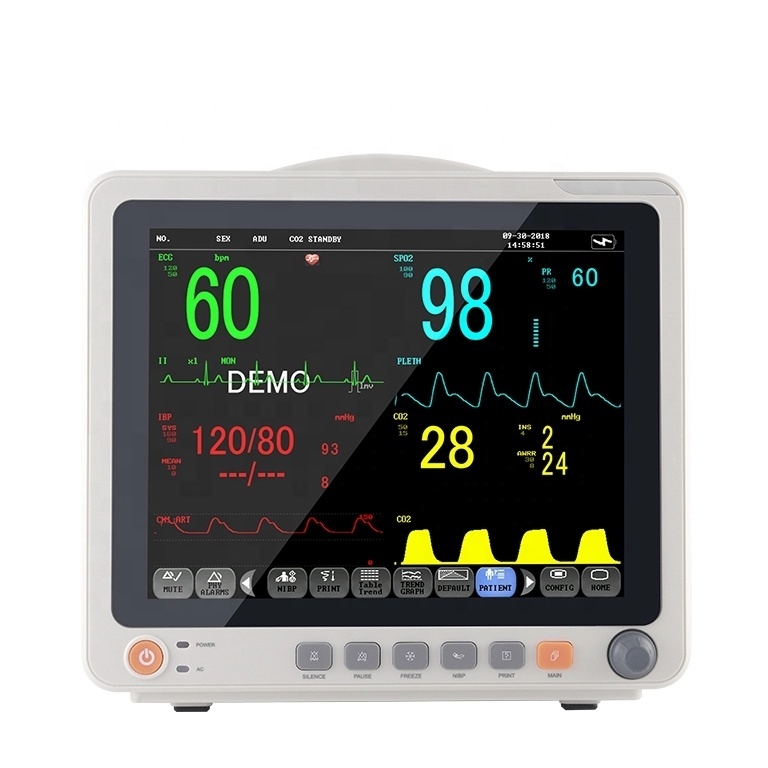 Portable Medical Ambulance Equipment Vital Signs Monitor Machine 6 Parameter Monitor With Trolley
