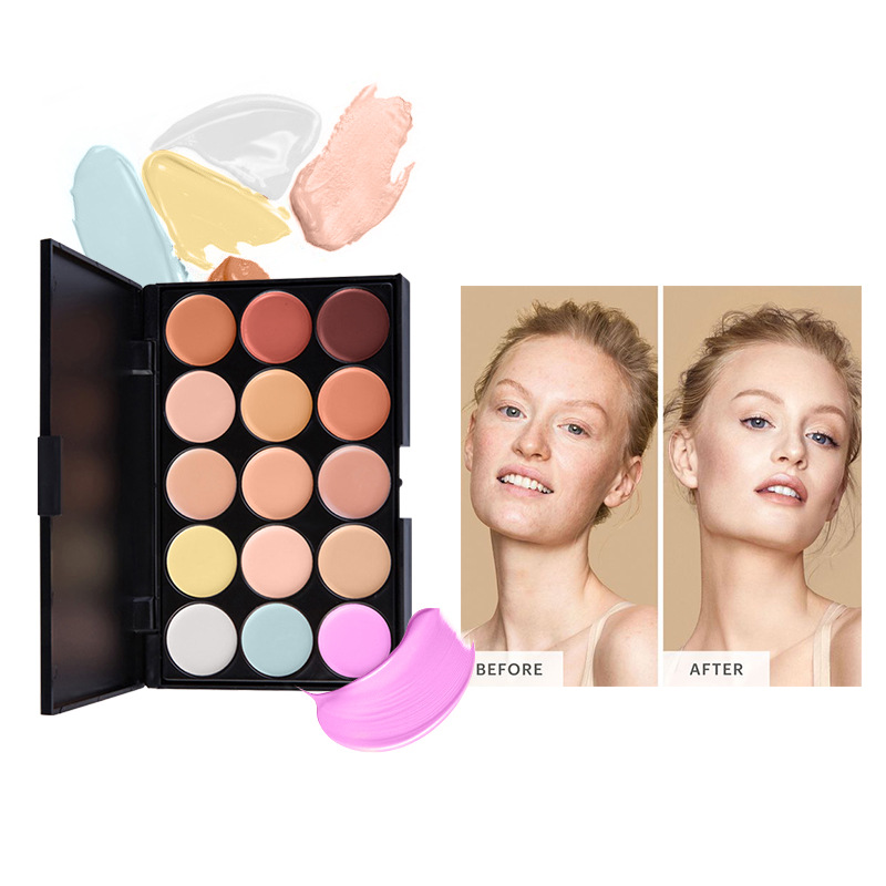 Concealer Palette Makeup 15 Color Long-lasting Foundation Face Contour Palette Cream Concealer