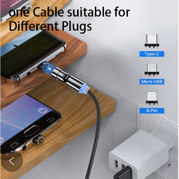Amazon 3 в 1 usb кабель для зарядки usb type-c micro 2.4A Быстрая зарядка магнитные кабели для передачи данных для наушников проектор
