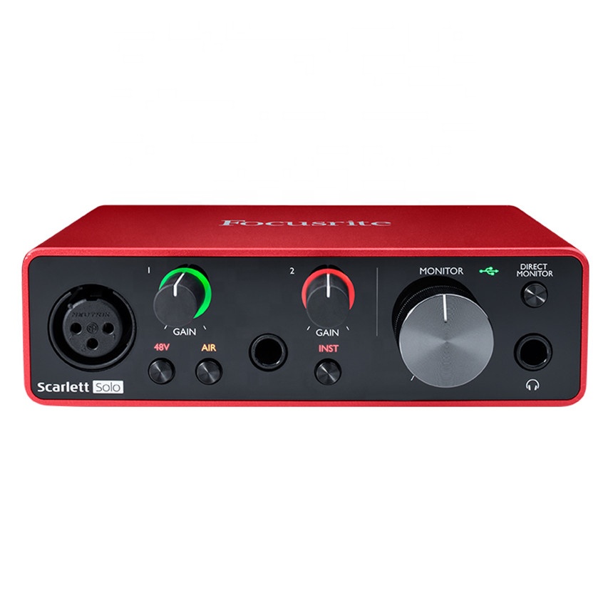 Горячая Распродажа, студийная звуковая карта Focusrite Scarlett Solo по низкой цене для трансляции на встречу