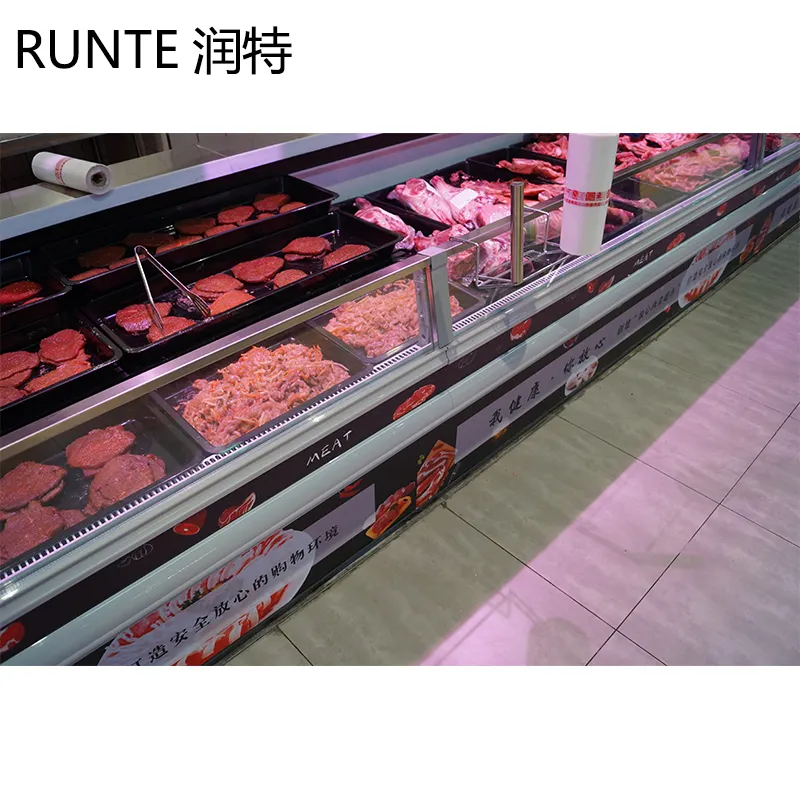 Commercial meat showcase cooked food display refrigerator flower cooler bar fridge walk in freezer display chiller