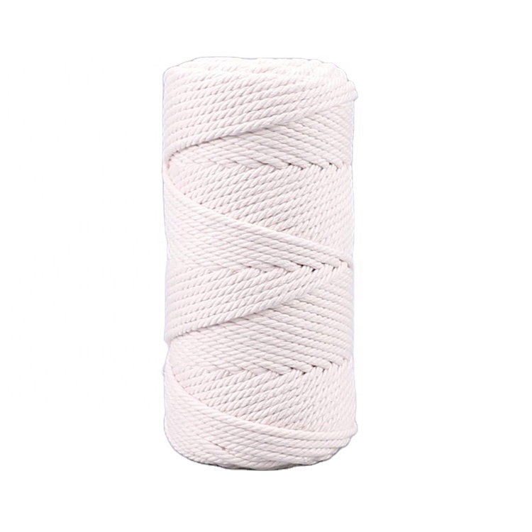 cheap Recycled natural thread 3mm Macrame Cord cotton rope for Home Textile