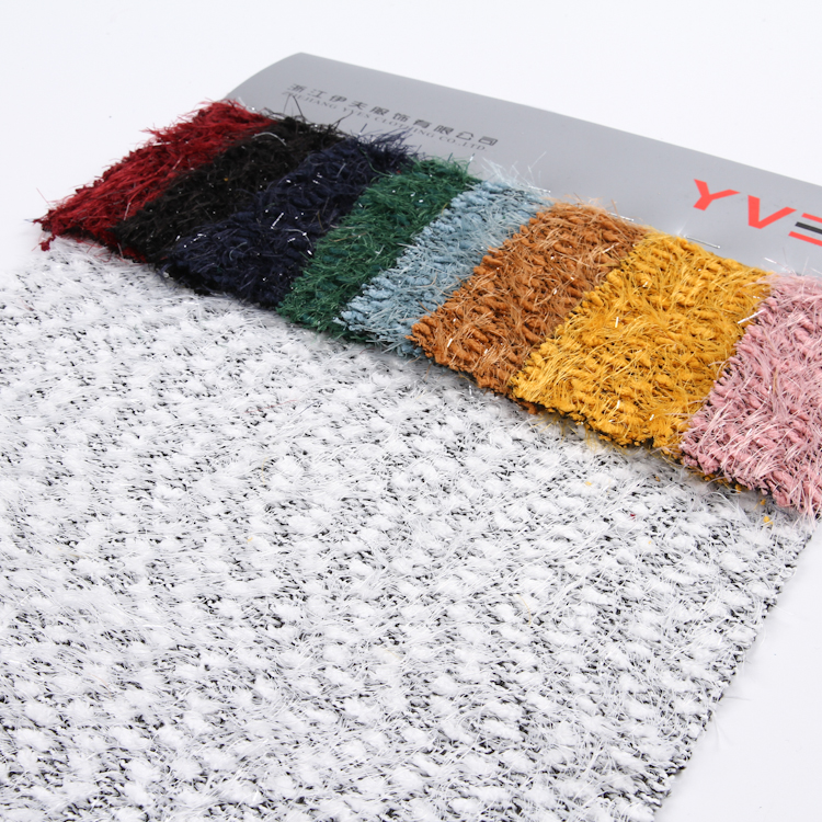 100% polyester knitted hacci sweater knit mohair fabric for women clothing