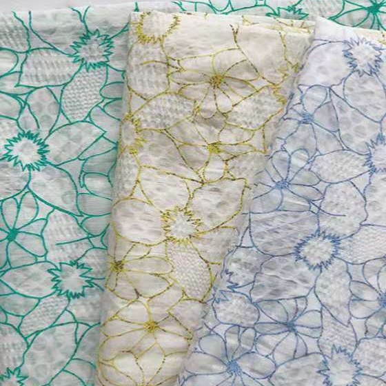 Full cotton bubble print fabric 2021 summer fashion clothing dress fabric