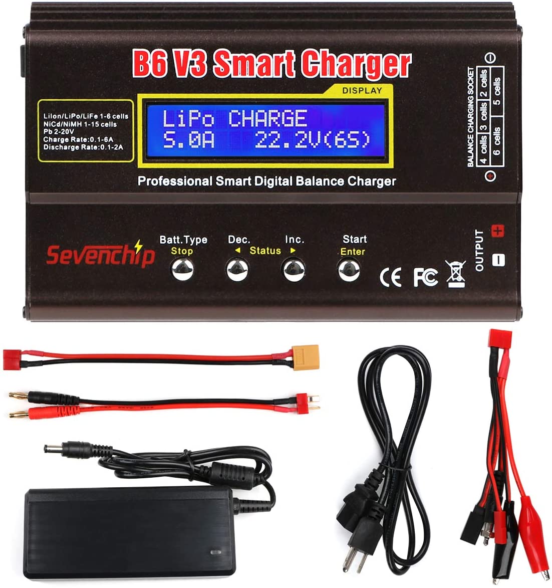 iMAX B6 V3 80W 6A Battery Charger LiHv Lipo NiMh Li-ion Ni-Cd Digital RC Charger Lipro Balance Charger Discharger 15V 6A Adapter