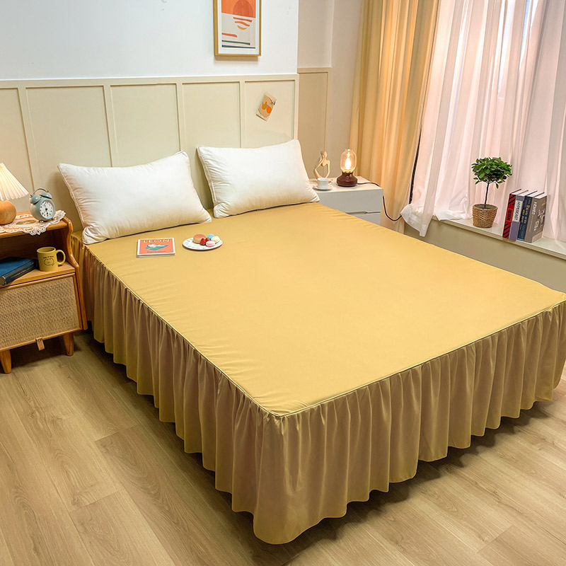 Custom Queen Elastic Washed Cotton Polyester Elastic Ruffled Bedding Bed Cover Fitted Sheet Sheets