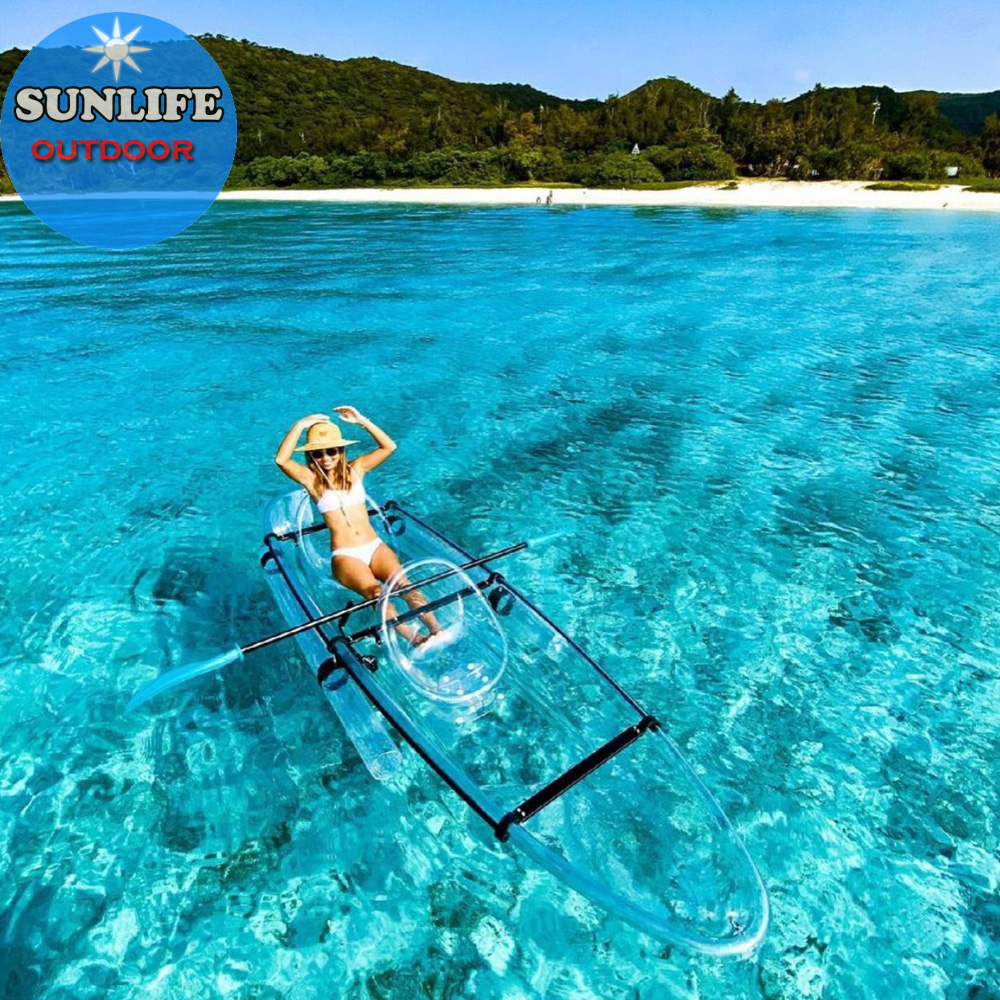 Двойные сиденья Sun Life, Прочные прозрачные байдарки и каноэ из хрустального стекла, сертификат CE