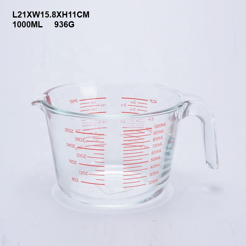 laboratory glass measuring cup with handle 1000ml