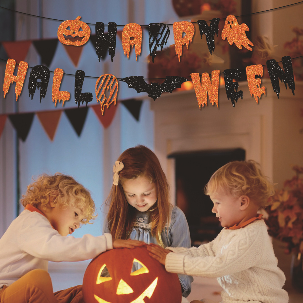 Halloween Flag Banner Holiday Party Decorations Scene Layout Halloween Pendant Decoration